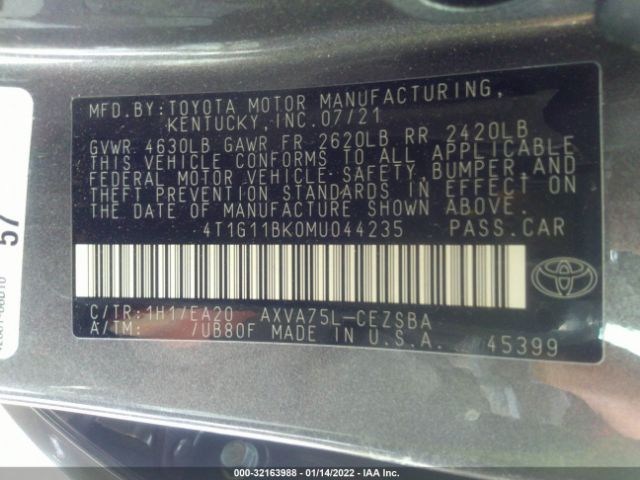 Photo 8 VIN: 4T1G11BK0MU044235 - TOYOTA CAMRY 