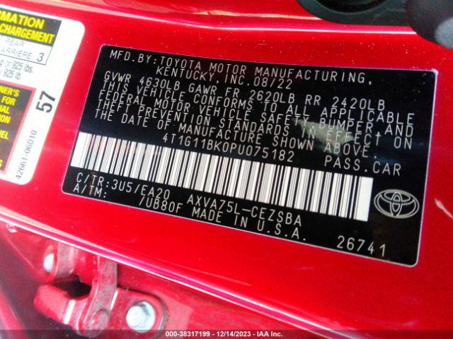 Photo 8 VIN: 4T1G11BK0PU075182 - TOYOTA CAMRY 