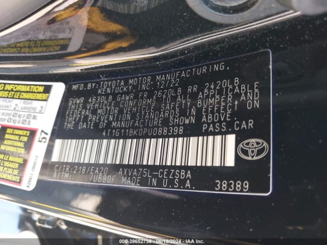 Photo 8 VIN: 4T1G11BK0PU088398 - TOYOTA CAMRY 