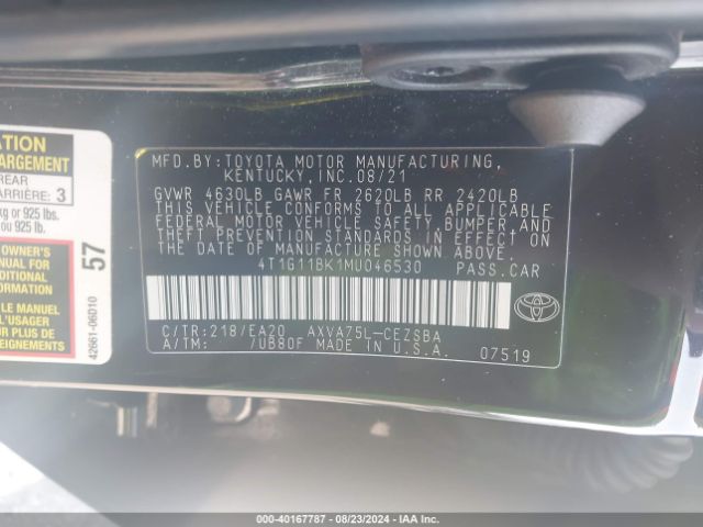 Photo 8 VIN: 4T1G11BK1MU046530 - TOYOTA CAMRY 