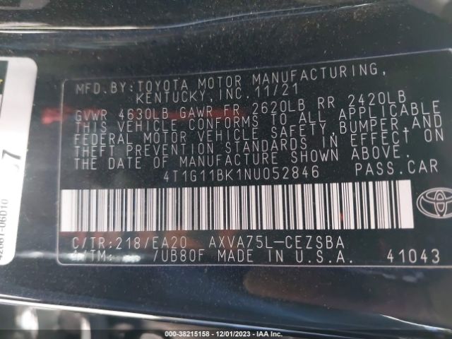 Photo 8 VIN: 4T1G11BK1NU052846 - TOYOTA CAMRY 