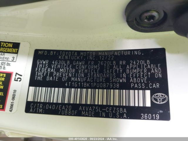 Photo 8 VIN: 4T1G11BK1PU087938 - TOYOTA CAMRY 