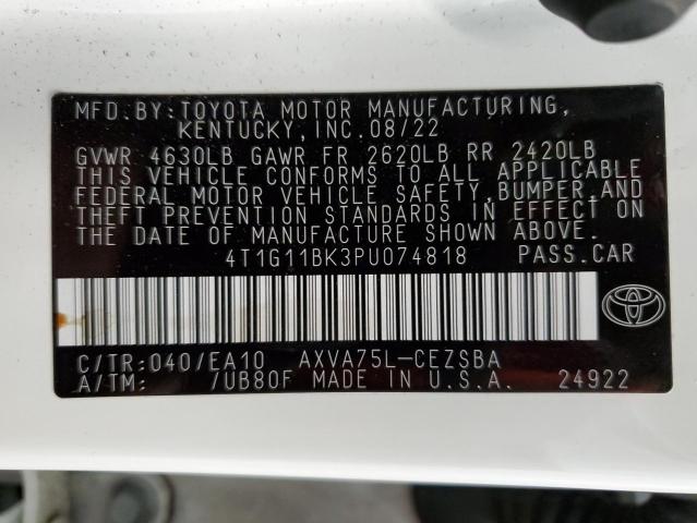 Photo 11 VIN: 4T1G11BK3PU074818 - TOYOTA CAMRY SE N 