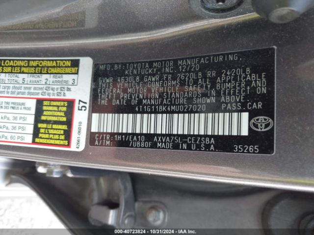 Photo 8 VIN: 4T1G11BK4MU027020 - TOYOTA CAMRY 