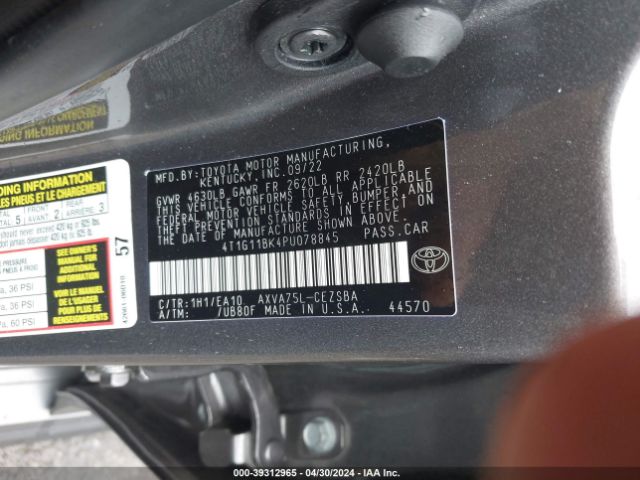 Photo 8 VIN: 4T1G11BK4PU078845 - TOYOTA CAMRY 