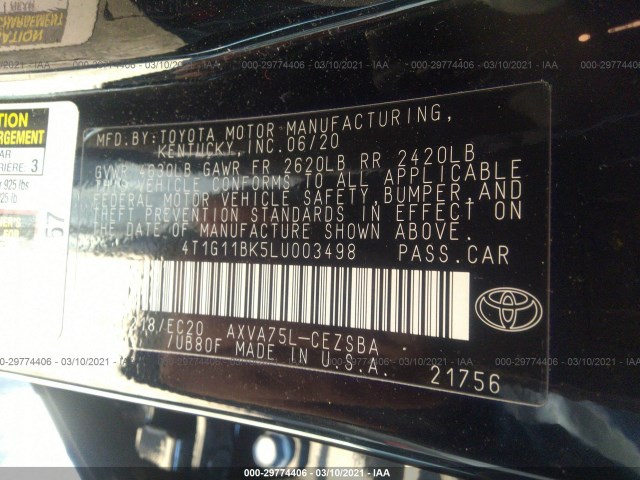 Photo 8 VIN: 4T1G11BK5LU003498 - TOYOTA CAMRY 