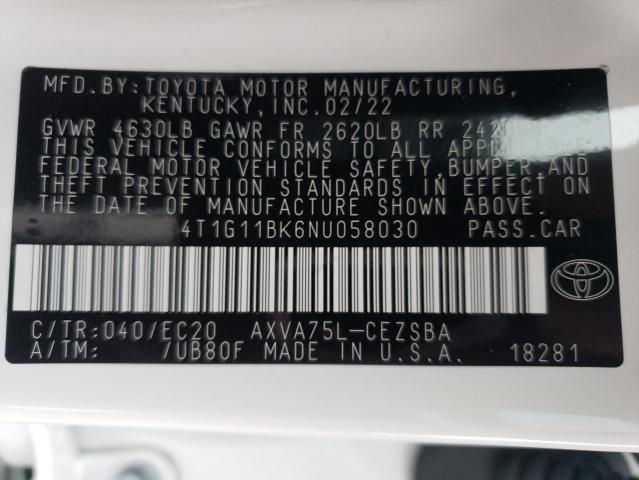 Photo 11 VIN: 4T1G11BK6NU058030 - TOYOTA CAMRY 