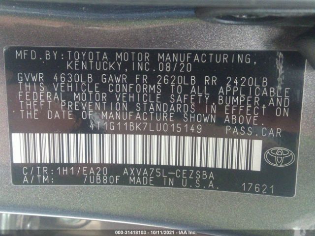 Photo 8 VIN: 4T1G11BK7LU015149 - TOYOTA CAMRY 