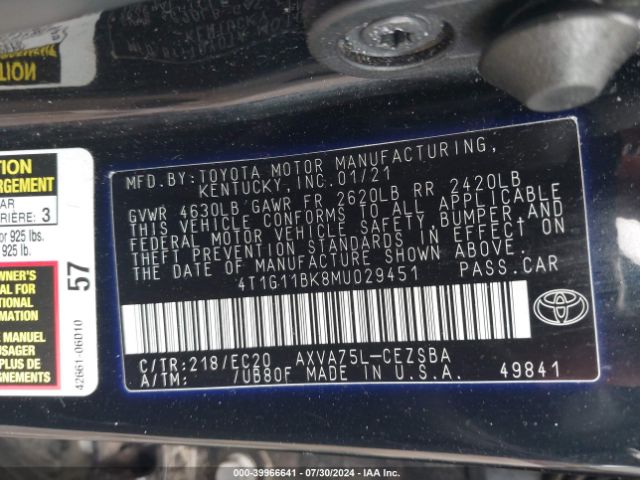 Photo 8 VIN: 4T1G11BK8MU029451 - TOYOTA CAMRY 