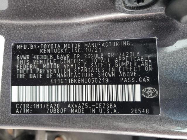 Photo 11 VIN: 4T1G11BK8NU050219 - TOYOTA CAMRY SE 