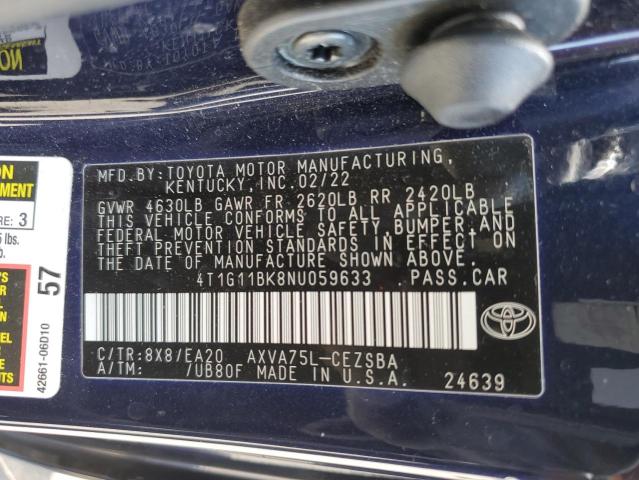 Photo 12 VIN: 4T1G11BK8NU059633 - TOYOTA CAMRY SE 