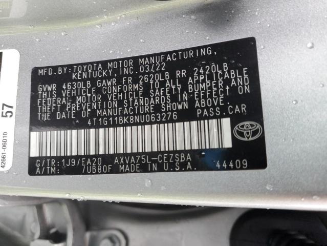 Photo 11 VIN: 4T1G11BK8NU063276 - TOYOTA CAMRY SE 