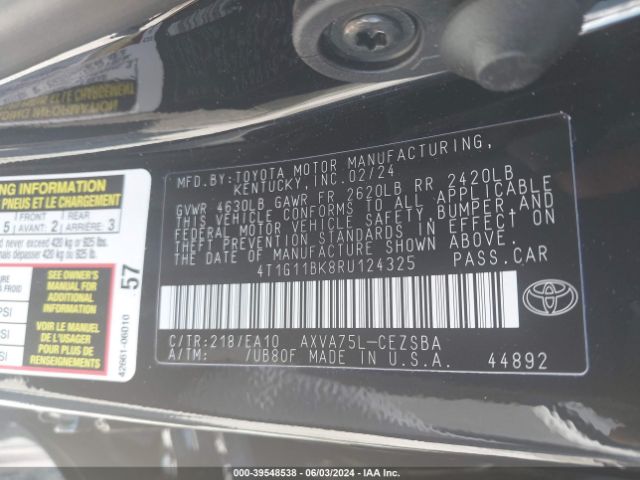 Photo 8 VIN: 4T1G11BK8RU124325 - TOYOTA CAMRY 