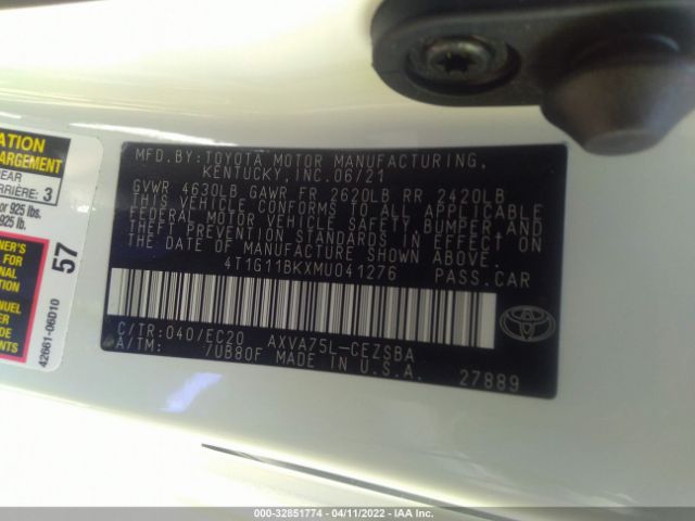 Photo 8 VIN: 4T1G11BKXMU041276 - TOYOTA CAMRY 