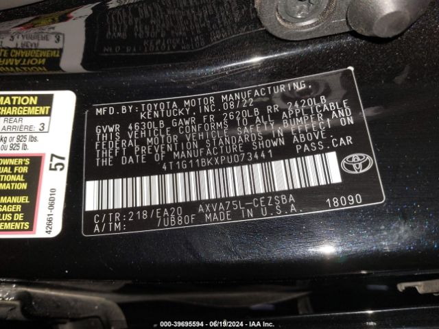 Photo 8 VIN: 4T1G11BKXPU073441 - TOYOTA CAMRY 