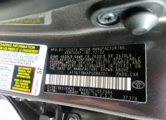 Photo 8 VIN: 4T1G11BKXPU088201 - TOYOTA CAMRY 