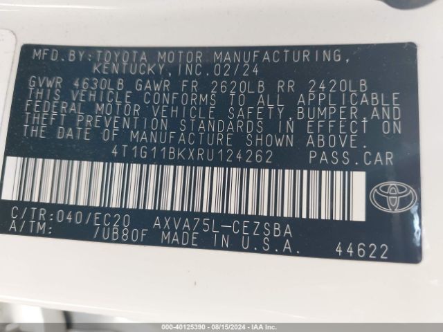 Photo 8 VIN: 4T1G11BKXRU124262 - TOYOTA CAMRY 