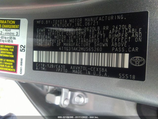 Photo 8 VIN: 4T1G31AK2MU565260 - TOYOTA CAMRY 