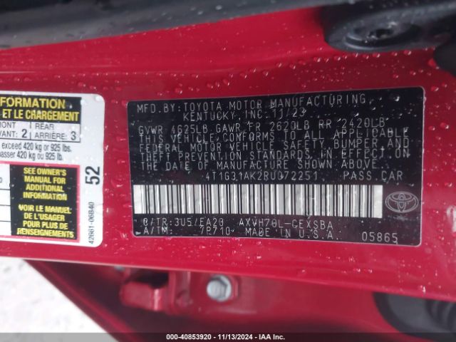 Photo 8 VIN: 4T1G31AK2RU072251 - TOYOTA CAMRY 