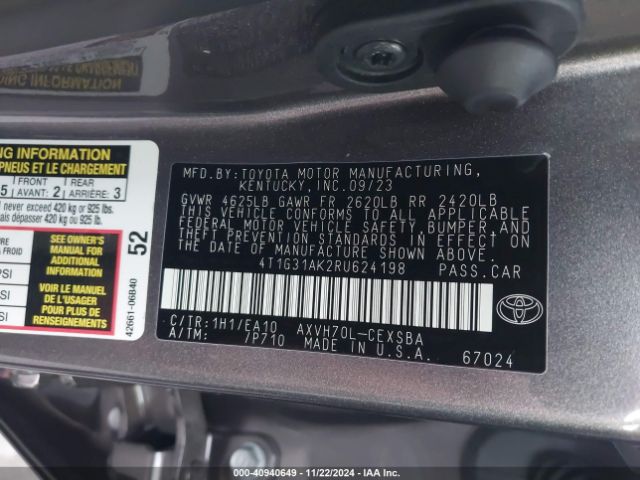 Photo 8 VIN: 4T1G31AK2RU624198 - TOYOTA CAMRY 