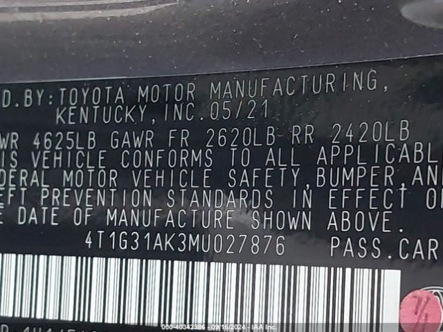 Photo 8 VIN: 4T1G31AK3MU027876 - TOYOTA CAMRY 