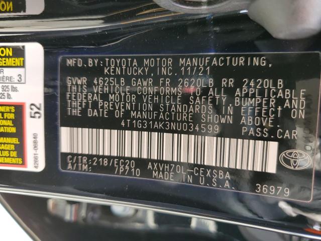 Photo 9 VIN: 4T1G31AK3NU034599 - TOYOTA CAMRY NIGH 