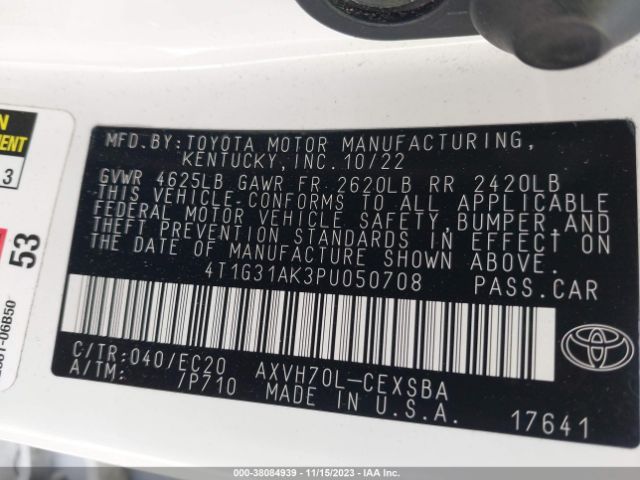 Photo 8 VIN: 4T1G31AK3PU050708 - TOYOTA CAMRY 