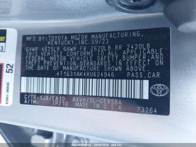 Photo 8 VIN: 4T1G31AK4RU624946 - TOYOTA CAMRY 