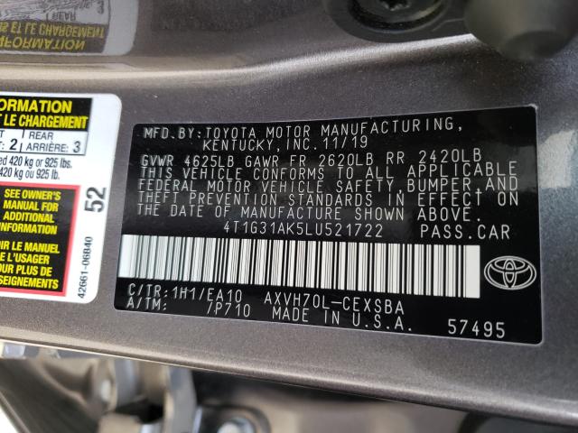 Photo 9 VIN: 4T1G31AK5LU521722 - TOYOTA CAMRY SE 