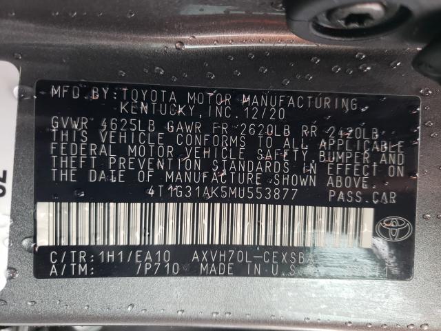 Photo 9 VIN: 4T1G31AK5MU553877 - TOYOTA CAMRY SE 