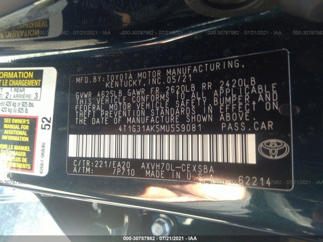 Photo 8 VIN: 4T1G31AK5MU559081 - TOYOTA CAMRY 