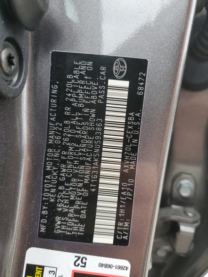 Photo 12 VIN: 4T1G31AK5NU593863 - TOYOTA CAMRY 