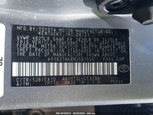 Photo 8 VIN: 4T1G31AK6MU561504 - TOYOTA CAMRY 