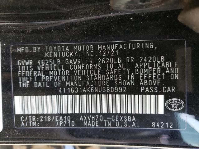 Photo 12 VIN: 4T1G31AK6NU580992 - TOYOTA CAMRY NIGH 