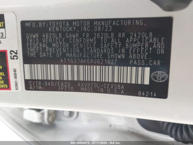 Photo 8 VIN: 4T1G31AK6RU621627 - TOYOTA CAMRY 