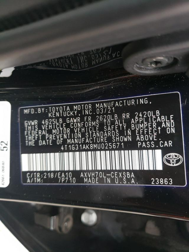 Photo 9 VIN: 4T1G31AK8MU025671 - TOYOTA CAMRY SE 