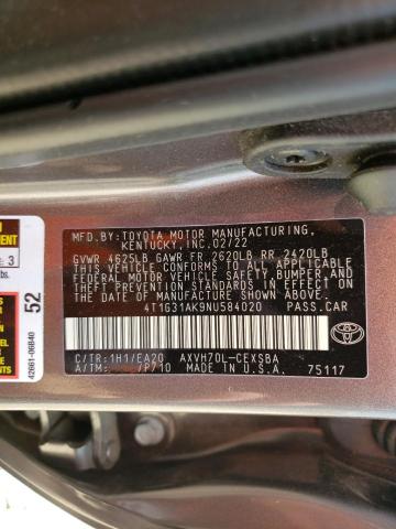 Photo 11 VIN: 4T1G31AK9NU584020 - TOYOTA CAMRY NIGH 