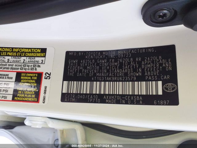 Photo 8 VIN: 4T1G31AK9RU623579 - TOYOTA CAMRY 