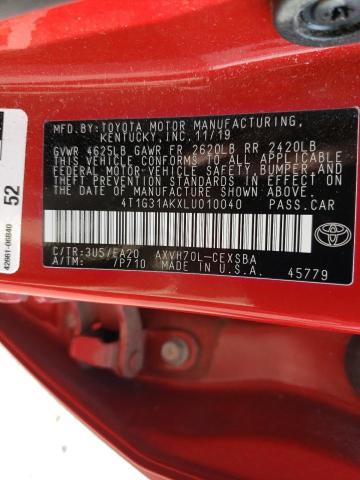 Photo 11 VIN: 4T1G31AKXLU010040 - TOYOTA CAMRY SE 