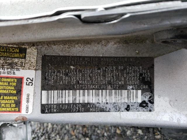 Photo 9 VIN: 4T1G31AKXLU016372 - TOYOTA CAMRY SE 