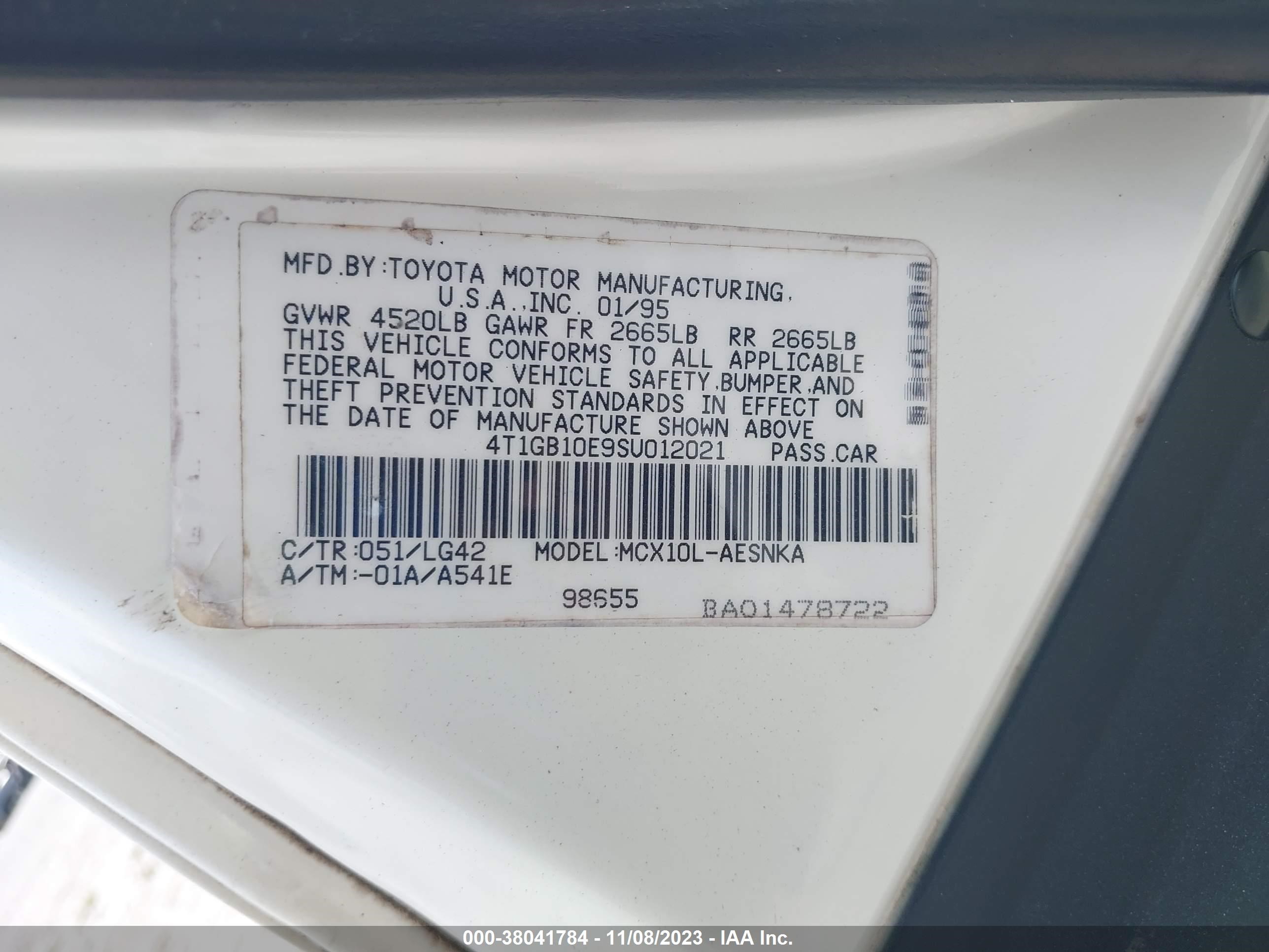 Photo 8 VIN: 4T1GB10E9SU012021 - TOYOTA AVALON 