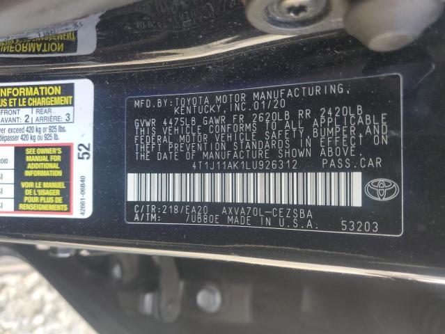 Photo 11 VIN: 4T1J11AK1LU926312 - TOYOTA CAMRY SE 