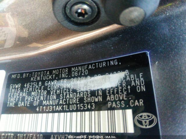 Photo 8 VIN: 4T1J31AK1LU015343 - TOYOTA CAMRY 