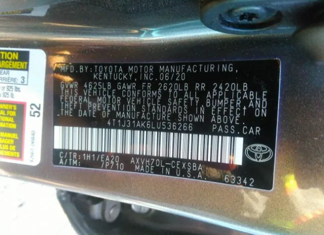 Photo 8 VIN: 4T1J31AK6LU536266 - TOYOTA CAMRY 