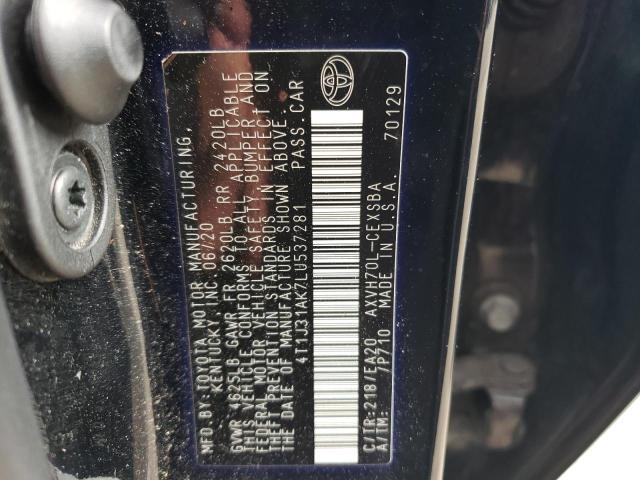 Photo 11 VIN: 4T1J31AK7LU537281 - TOYOTA CAMRY SE 