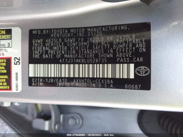 Photo 8 VIN: 4T1J31AK8LU528735 - TOYOTA CAMRY 