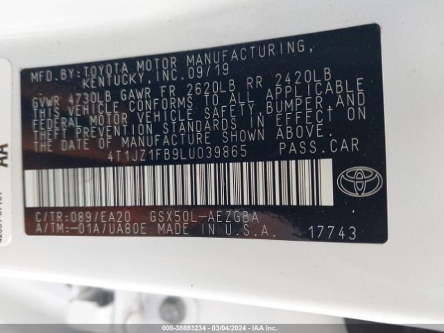 Photo 8 VIN: 4T1JZ1FB9LU039865 - TOYOTA AVALON 