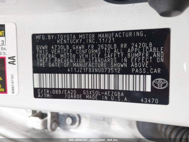 Photo 8 VIN: 4T1JZ1FBXNU073512 - TOYOTA AVALON 