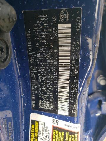 Photo 11 VIN: 4T1K31AK0RU074395 - TOYOTA CAMRY XSE 