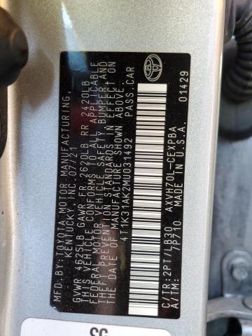 Photo 11 VIN: 4T1K31AK2MU031492 - TOYOTA CAMRY XSE 